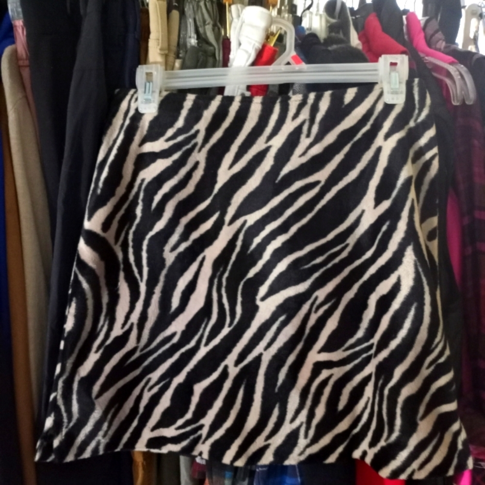 Wrapper Zebra-print Mini Skirt
